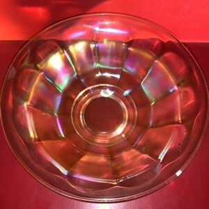 Beautiful Orange Iridescent Panel Carnival Bowl